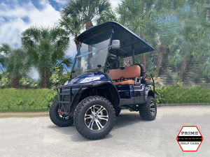 Dark Blue Elite EV 2+2 Passenger Lifted Golf Cart