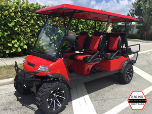 Red T-Sport 6 Passenger Golf Cart