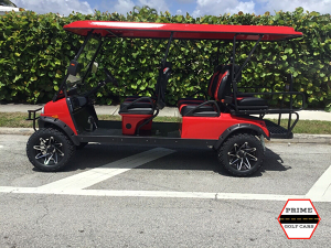 Red T-Sport 6 Passenger Golf Cart
