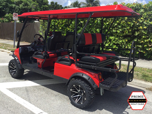 Red T-Sport 6 Passenger Golf Cart