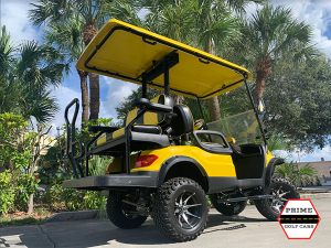 Yellow Elite EV 2+2 Passenger Lifted Golf Cart