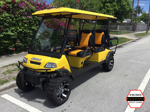 Yellow T-Sport 6 Passenger Golf Cart