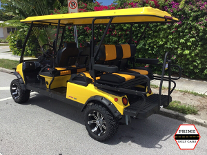 Yellow T-Sport 6 Passenger Golf Cart